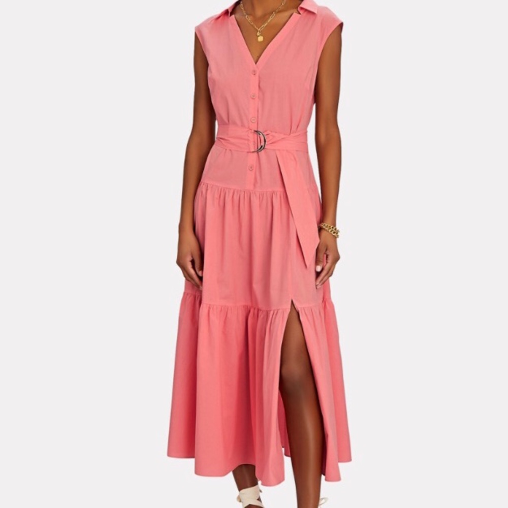 Orig $350! NWT Intermix Dress Coral Midi Belted🌸